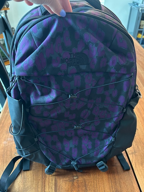 The North Face Handbags - The North Face Black & Purple Leopard-Print Backpack